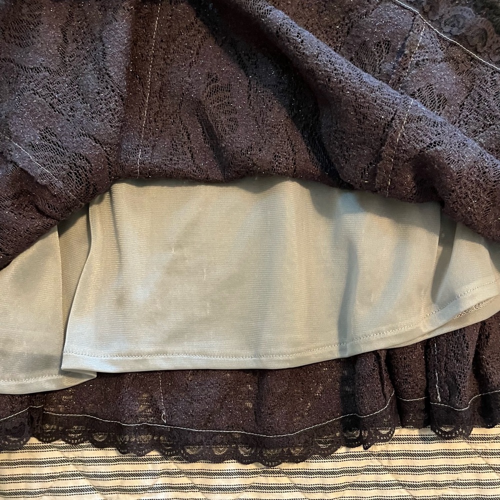 Kimchi Blue Lace A-Line Skirt in Charcoal - Picture 4 of 10